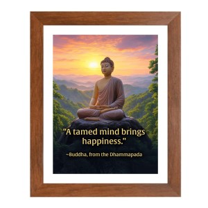 Buddha & His Famous Quote Photo Frame - Brown Frame, Perfect for Office & Wall Decoration, Ideal Gift Buddha & His Famous Quote Photo Frame - Brown Frame, Perfect for Office & Wall Decoration, Ideal Gift