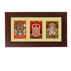Sri Jagannath, Sri Tirupati and Sri Ganesh Color Photo Frame -14X7.5 Inch, Elegant Religious Home & Temple Decor Sri Jagannath, Sri Tirupati and Sri Ganesh Color Photo Frame -14X7.5 Inch, Elegant Religious Home & Temple Decor