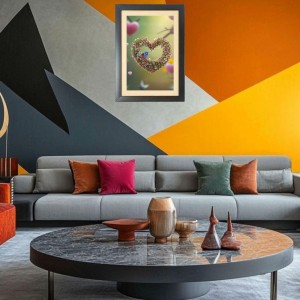 Beautiful bird with a heart shape flowers Black Photo Frame Funny Animal and Bird Cartoon Art Beautiful bird with a heart shape flowers Black Photo Frame Funny Animal and Bird Cartoon Art