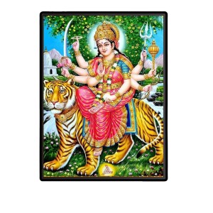 Maa Durga Laminated Photo (9x11 Inches Without glass) Divine Blessings for Table and Walls,Home & Office and Temple Decoration