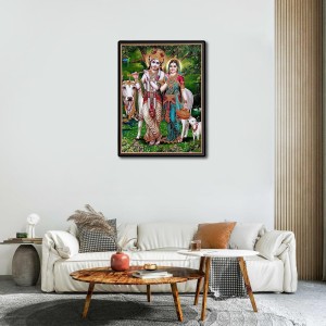 Sri Radha Lord Krishna Laminated Photo - 11x13 Inches, Divine Blessings for Home & Office and Temple Decoration Sri Radha Lord Krishna Laminated Photo - 11x13 Inches, Divine Blessings for Home & Office and Temple Decoration