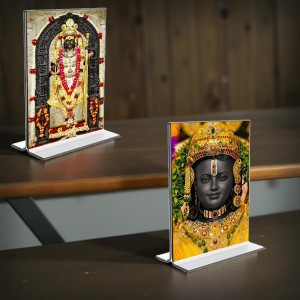 Lord Ram Lalla Acrylic T-Style Photo Stand, Compact and Stylish Spiritual Display, easily change 2 photos (Pack of 1) Lord Ram Lalla Acrylic T-Style Photo Stand, Compact and Stylish Spiritual Display, easily change 2 photos (Pack of 1)
