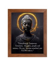 Buddha & His Famous Quote Photo Frame - Brown Frame, Perfect for Office & Wall Decoration, Ideal Gift