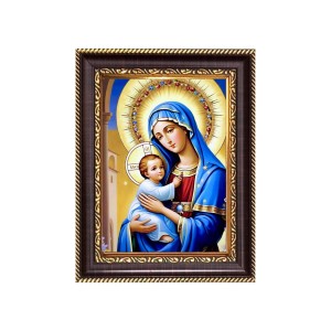 Mother Mary and Child Jesus Digital Print Photo 6.7x8.7 inches - Vibrant Religious Wall Art for Home, Office and Temple Decor.