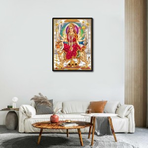 Maa Durga Laminated Photo (11x13 Inches Without glass) Divine Blessings for Table and Walls,Home & Office and Temple Decoration