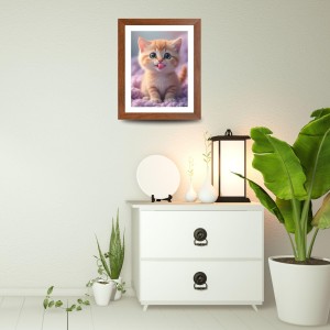 AI Funny Cute Kitty Cat Art Picture for Kids - 10x14 inches, Brown Color - Perfect Wall Decor for Children's Room AI Funny Cute Kitty Cat Art Picture for Kids - 10x14 inches, Brown Color - Perfect Wall Decor for Children's Room
