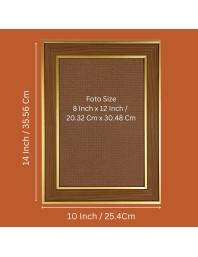 Yamuna Devi Photo Frame - 10x14 Inches, Brown Wooden Frame for Home, Office & Temple Decoration