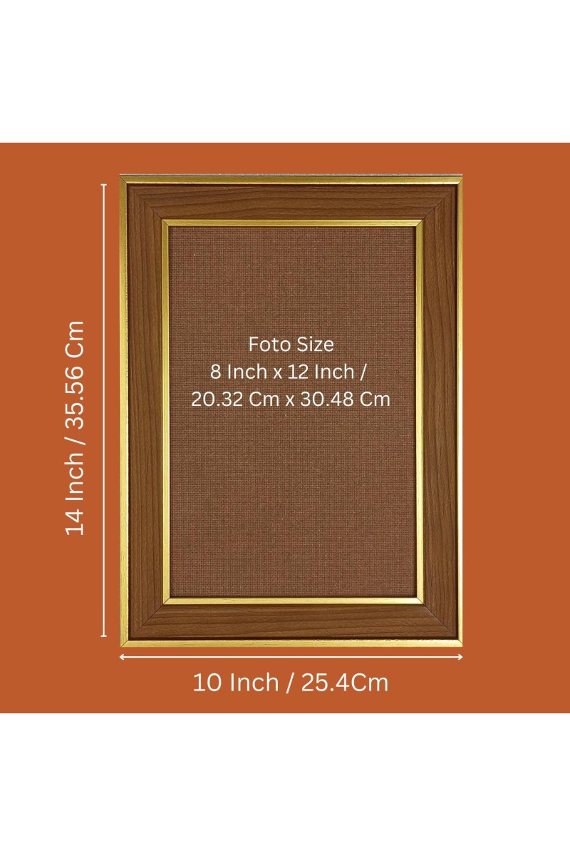 Meditative state Buddha Photo Frame - 10x14 Inches, Brown Wooden Frame for Home, Office & Temple Decoration