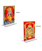 Sri Ram & Lord Tirupati Balaji Acrylic T-Style Photo Stand - 11x13 Inches, Compact and Stylish Spiritual Display, easily change 2 photos (Pack of 1)
