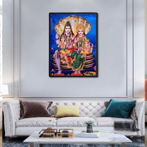 Shiva Family Laminated Photo - 5x7 Inches, Divine Blessings for Home & Office and Temple Decoration Shiva Family Laminated Photo - 5x7 Inches, Divine Blessings for Home & Office and Temple Decoration
