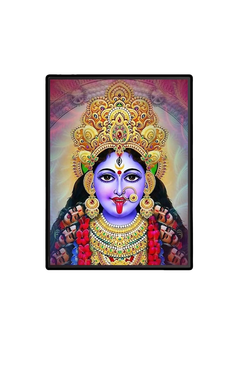 Maa Kali Laminated Photo (7x9 Inches Without glass) Divine Blessings for Table and Walls,Home & Office and Temple Decoration