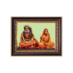Sadguru Sri Bijay Krishna Goswami with wife Mata Yogmaya Digital Print Photo 6.7x8.7 inches - Vibrant Religious Wall Art for Home, Office and Temple Decor.