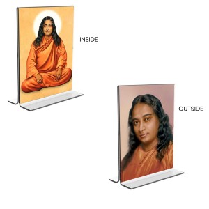 Sri Sri Paramahansa Yogananda Acrylic T-Style Photo Stand, Compact and Stylish Spiritual Display, easily change 2 photos (Pack of 1) Sri Sri Paramahansa Yogananda Acrylic T-Style Photo Stand, Compact and Stylish Spiritual Display, easily change 2 photos (Pack of 1)
