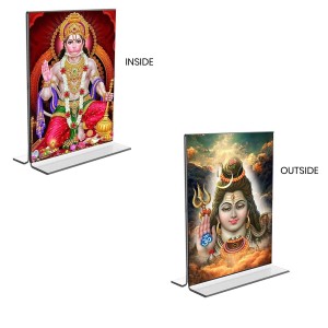Lord Shiva & Sri Hanuman Acrylic T-Style Photo Stand - 9x11 Inches, Compact and Stylish Spiritual Display, easily change 2 photos (Pack of 1) Lord Shiva & Sri Hanuman Acrylic T-Style Photo Stand - 9x11 Inches, Compact and Stylish Spiritual Display, easily change 2 photos (Pack of 1)
