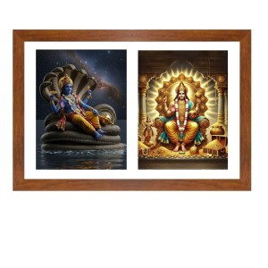 lord vishnu and kubera Photo Frame - 17x21Inches - Spiritual Artwork for Home Decor, Puja Room and Office Decoration lord vishnu and kubera Photo Frame - 17x21Inches - Spiritual Artwork for Home Decor, Puja Room and Office Decoration