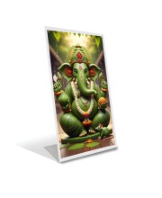 Car Desk/Table Top Lord Ganesha Acrylic L-Style Photo Stand - 2.5x3.5 Inches, Compact And Stylish Spiritual Display (F6674)
