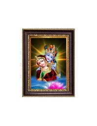 Sri Krishna With Radha Digital Print Photo 6.7x8.7 inches - Vibrant Religious Wall Art for Home or Office Decor.