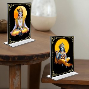 Lord Krishna Acrylic T-Style Photo Stand - 11x13 Inches, Compact and Stylish Spiritual Display, easily change 2 photos (Pack of 1) Lord Krishna Acrylic T-Style Photo Stand - 11x13 Inches, Compact and Stylish Spiritual Display, easily change 2 photos (Pack of 1)