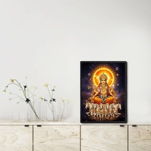Surya Laminated Photo - 11x13 Inches, Divine Blessings for Home & Office and Temple Decoration Surya Laminated Photo - 11x13 Inches, Divine Blessings for Home & Office and Temple Decoration