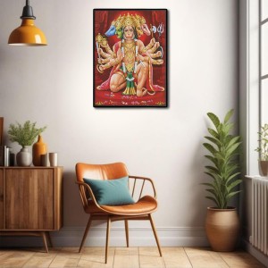 Panchamukhi Hanuman Laminated Photo (7x9 Inches Without glass) Divine Blessings for Table and Walls,Home & Office and Temple Decoration