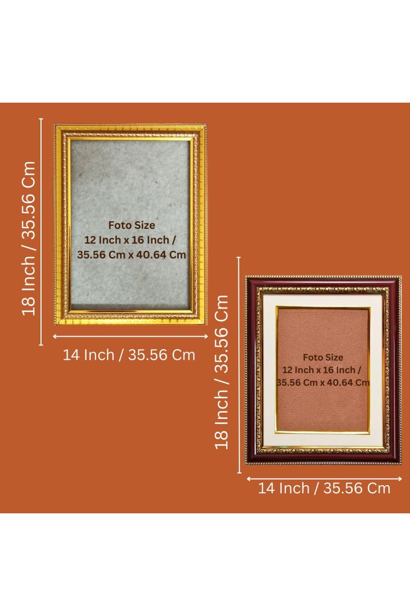 Maa Skandamata Photo Frame - 14x18 Inches, Brown Wooden Frame for Home, Office & Temple Decoration