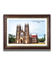 Arthunkal Basilica Church Photo Frame, 10x14 Inches Beautiful Elegant Framed Wall Art of Iconic Cathedral