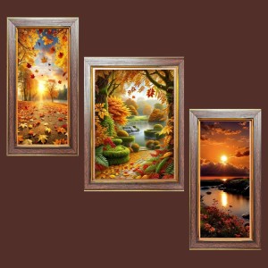 3-Pack The Heartbeat of the Forest Photo Frames - 2 Pieces 6x13 Inch & 1 Piece 10x13 Inch - Rustic Wall Art for Home & Office Decor - Botanical Wall Hanging for Living Room, Bedroom, or Workspac
