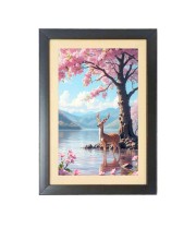 the beautiful deer Black Photo Frame Funny Animal and Bird Cartoon Art