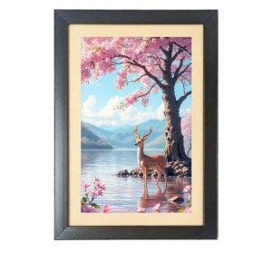 the beautiful deer Photo Frame Funny Animal and Bird Cartoon Art, Black color, 11x15 Inch the beautiful deer Photo Frame Funny Animal and Bird Cartoon Art, Black color, 11x15 Inch