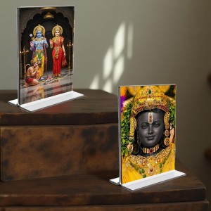 Sri Ram & Ram Lalla Acrylic T-Style Photo Stand, Compact and Stylish Spiritual Display, easily change 2 photos (Pack of 1) Sri Ram & Ram Lalla Acrylic T-Style Photo Stand, Compact and Stylish Spiritual Display, easily change 2 photos (Pack of 1)