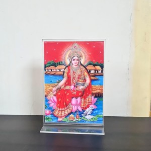 HiTechMart Goddess Lakshmi Mata Acrylic Photo Frame, Hindu God Idol Picture for Home, Office and Mandir, Decorative Frame for Pooja and Gifting HiTechMart Goddess Lakshmi Mata Acrylic Photo Frame, Hindu God Idol Picture for Home, Office and Mandir, Decorative Frame for Pooja and Gifting