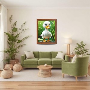 AI Funny Cute Duck Art Picture for Kids - 10x14 inches, Brown Color - Perfect Wall Decor for Children's Room