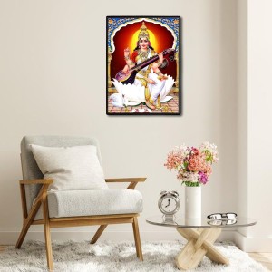 Saraswati Laminated Photo - 11x13 Inches, Divine Blessings for Home & Office and Temple Decoration Saraswati Laminated Photo - 11x13 Inches, Divine Blessings for Home & Office and Temple Decoration