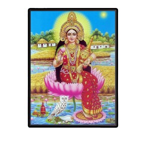 Maa Lakshmi Laminated Photo (9x11 Inches) Divine Blessings for Home & Office and Temple Decoration Maa Lakshmi Laminated Photo (9x11 Inches) Divine Blessings for Home & Office and Temple Decoration