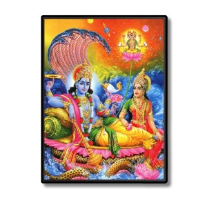 Vishnu lakxmi Laminated Photo - 5x7 Inches, Divine Blessings for Home & Office and Temple Decoration Vishnu lakxmi Laminated Photo - 5x7 Inches, Divine Blessings for Home & Office and Temple Decoration