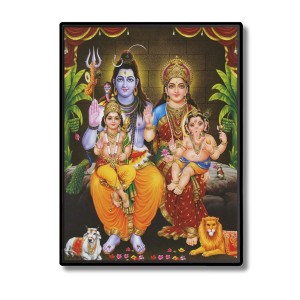 Shiva Family Laminated Photo - 7x9 Inches, Divine Blessings for Home & Office and Temple Decoration Shiva Family Laminated Photo - 7x9 Inches, Divine Blessings for Home & Office and Temple Decoration