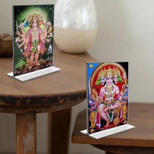 Panchmukhi Hanuman Acrylic T-Style Photo Stand, Compact and Stylish Spiritual Display, easily change 2 photos (Pack of 1) Panchmukhi Hanuman Acrylic T-Style Photo Stand, Compact and Stylish Spiritual Display, easily change 2 photos (Pack of 1)