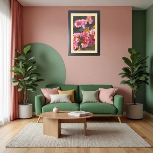A Bird is sitting in a branch Black Photo Frame Funny Animal and Bird Cartoon Art A Bird is sitting in a branch Black Photo Frame Funny Animal and Bird Cartoon Art