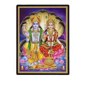 Vishnu & Lakshmi Laminated Photo - 13x15 Inches, Divine Blessings for Home & Office and Temple Decoration Vishnu & Lakshmi Laminated Photo - 13x15 Inches, Divine Blessings for Home & Office and Temple Decoration