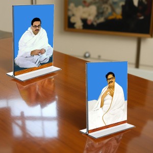 Sri Sri Thakur Anukul Chandra Thakur & Sri Baroda Acrylic T-Style Photo Stand, Compact and Stylish Spiritual Display, easily change 2 photos (Pack of 1) Sri Sri Thakur Anukul Chandra Thakur & Sri Baroda Acrylic T-Style Photo Stand, Compact and Stylish Spiritual Display, easily change 2 photos (Pack of 1)