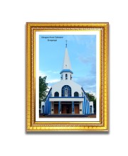 Alangara Annai Cathedral Church Photo Frame, 10x14 Inches Beautiful Elegant Framed Wall Art of Iconic Cathedral
