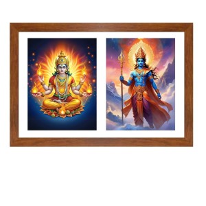 Agni deva and indra Photo Frame - 13x17Inches - Spiritual Artwork for Home Decor, Puja Room and Office Decoration Agni deva and indra Photo Frame - 13x17Inches - Spiritual Artwork for Home Decor, Puja Room and Office Decoration