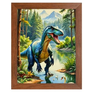 AI Funny Dinosaurs Art Picture for Kids - 10x14 inches, Brown Color - Perfect Wall Decor for Children's Room AI Funny Dinosaurs Art Picture for Kids - 10x14 inches, Brown Color - Perfect Wall Decor for Children's Room