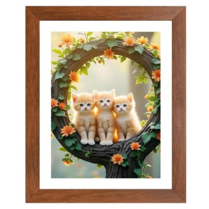 AI Funny Cute Cat Art Picture for Kids - 10x14 inches, Brown Color - Perfect Wall Decor for Children's Room AI Funny Cute Cat Art Picture for Kids - 10x14 inches, Brown Color - Perfect Wall Decor for Children's Room