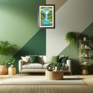 Animals and birds in rainbow Black Photo Frame Funny Animal and Bird Cartoon Art
