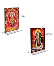Debi Lakshmi & Debi Kali Acrylic T-Style Photo Stand - 11x13 Inches, Compact and Stylish Spiritual Display, easily change 2 photos (Pack of 1)