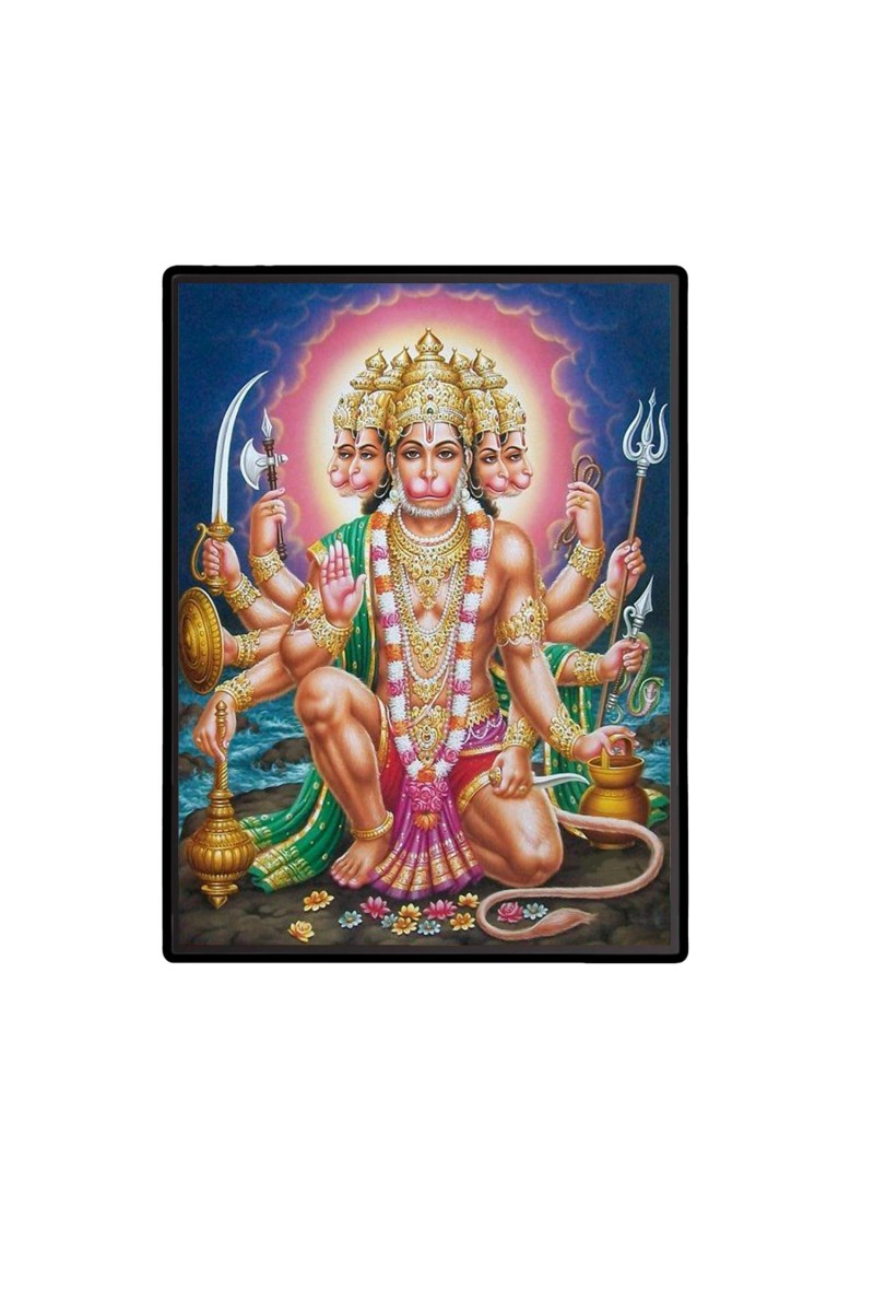 Panchamukhi Hanuman Laminated Photo - 5x7 Inches, Divine Blessings for Home & Office and Temple Decoration