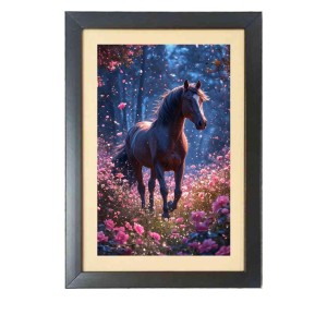 The majestic wild horse walked gracefully through the meadow Photo Frame Funny Animal and Bird Cartoon Art, Black color, 17x21 Inch The majestic wild horse walked gracefully through the meadow Photo Frame Funny Animal and Bird Cartoon Art, Black color, 17x21 Inch