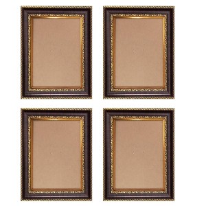 set of 4 Classic Brown & Golden Photo Frames | Wall & Tabletop Decorative Picture Frames for Home, Office, Gallery | Ideal for Art, Photos & Gifts set of 4 Classic Brown & Golden Photo Frames | Wall & Tabletop Decorative Picture Frames for Home, Office, Gallery | Ideal for Art, Photos & Gifts