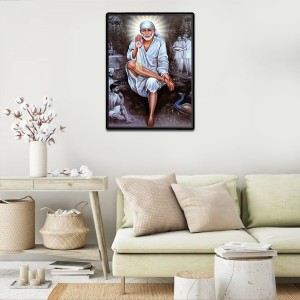 Sai Baba Laminated Photo - 5x7 Inches, Divine Blessings for Home & Office and Temple Decoration